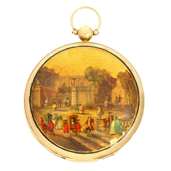 French verge pocket watch with 2 paintings. Paris Circa 1820 French verge pocket watch with 2 paintings. Paris Circa 1820