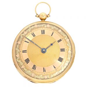 French verge pocket watch with 2 paintings. Paris Circa 1820