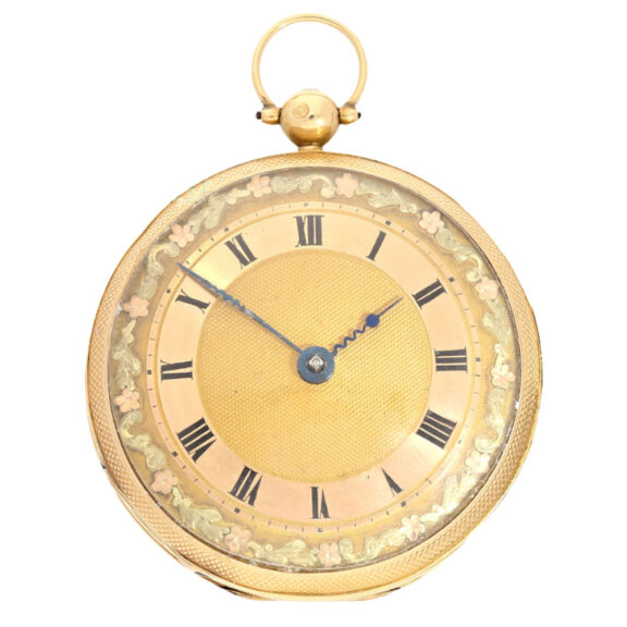 French verge pocket watch with 2 paintings. Paris Circa 1820
