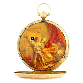 French verge pocket watch with 2 paintings. Paris Circa 1820