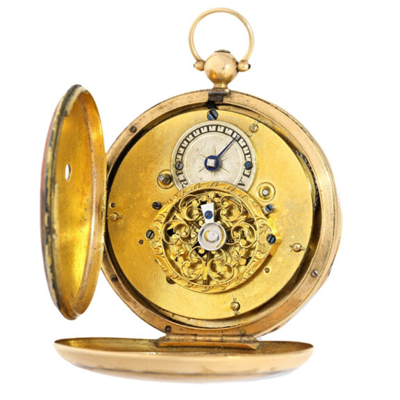 French verge pocket watch with 2 paintings. Paris Circa 1820 French verge pocket watch with 2 paintings. Paris Circa 1820