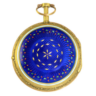 Gold enamel verge pocket watch Vauchez a Paris Circa 1780