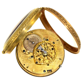 Gold enamel verge pocket watch Vauchez a Paris Circa 1780