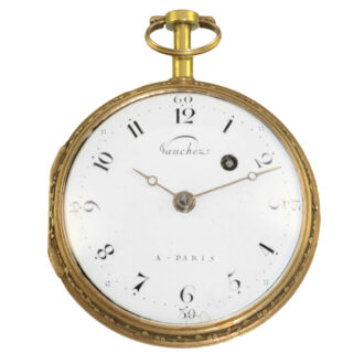 Gold enamel verge pocket watch Vauchez a Paris Circa 1780