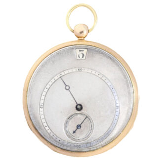 Swiss gold cylinder watch with decentralized dial Circa 1830