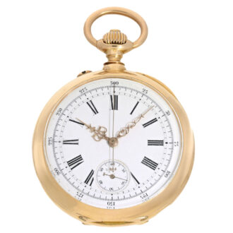 18 Carat gold pocket watch with chronograph Circa1890