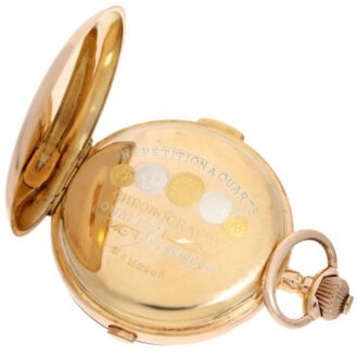 Swiss gold quarter repeating lever chronograph Circa 1900