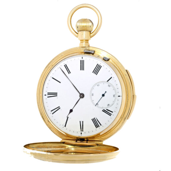 Heavy English gold minute repeating lever watch Circa 1885 Heavy English gold minute repeating lever watch Circa 1885