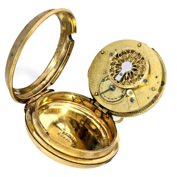 Pocket watch with hidden enamel erotic scene Circa 1820 Pocket watch with hidden enamel erotic scene Circa 1820
