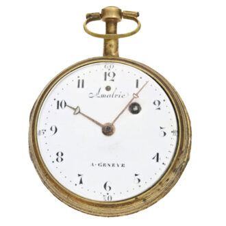 Gilt verge pocket watch with erotic scene Circa 1820