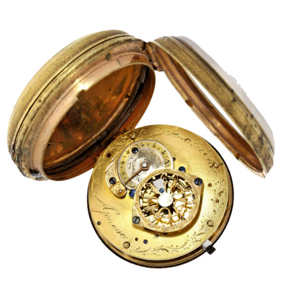 Gilt verge pocket watch with erotic scene Circa 1820 Gilt verge pocket watch with erotic scene Circa 1820