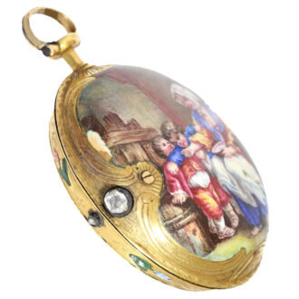 French 20 carat gold and enamel verge pocket watch Circa 1760