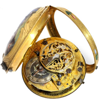 French 20 carat gold and enamel verge pocket watch Circa 1760