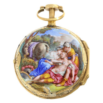 Gold and enamel verge pocket watch repeater Circa 1760 Gold and enamel verge pocket watch repeater Circa 1760