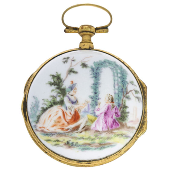 Porcelain verge with nobility scene on the back Circa 1750