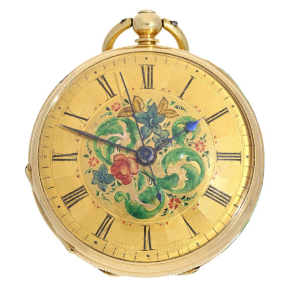 Gold ladies pocket watch with center seconds Circa 1825