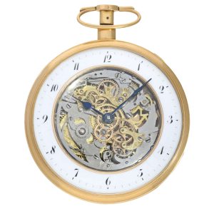 Big skeletonized repeater cylinder pocket watch Circa 1810