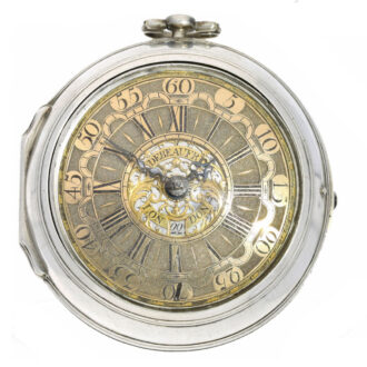Pocket watch with champlevé gold dial with date Circa 1720