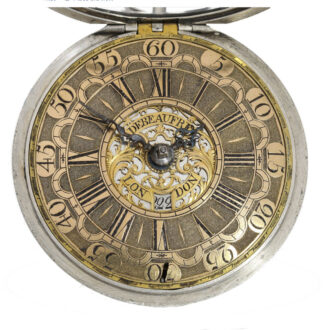 Pocket watch with champlevé gold dial with date Circa 1720