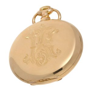 Heavy German 18k gold hunting cased lever Circa 1911