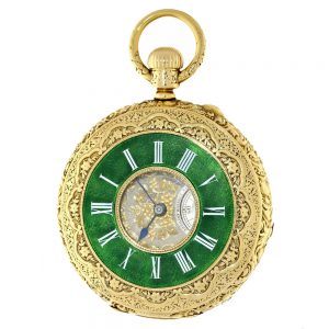 Gold half hunting case watch by Julius Assmann Circa 1865