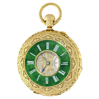 Gold half hunting case watch by Julius Assmann Circa 1865