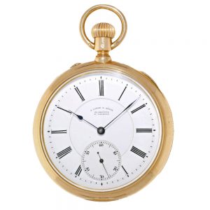 German 18 K gold open faced anker chronometer Circa 1898