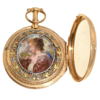 Enamel pocket watch with à toc et à tact repeater Circa 1765 Enamel pocket watch with à toc et à tact repeater Circa 1765