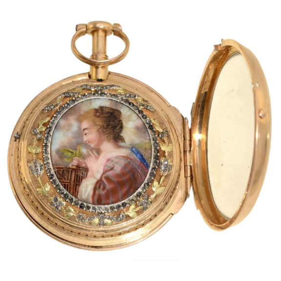 Enamel pocket watch with à toc et à tact repeater Circa 1765 Enamel pocket watch with à toc et à tact repeater Circa 1765