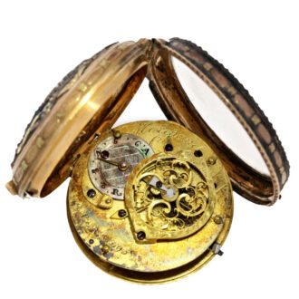 Gold watch with gold and enamel chatelaine Circa 1780