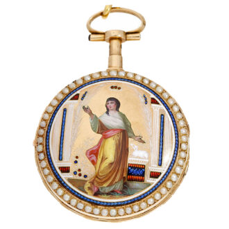 Gold watch repeater with pearls on both sides Circa 1800