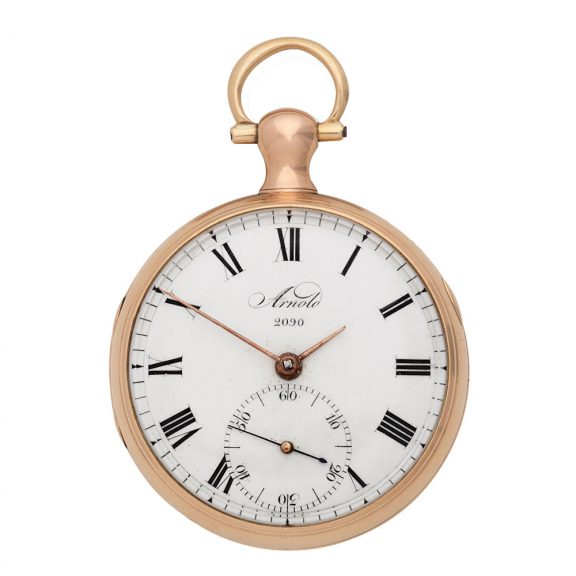 English 18 carat gold key wind lever pocket watch Circa 1810