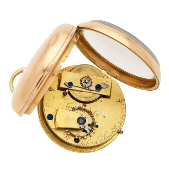 English 18 carat gold key wind lever pocket watch Circa 1810 English 18 carat gold key wind lever pocket watch Circa 1810