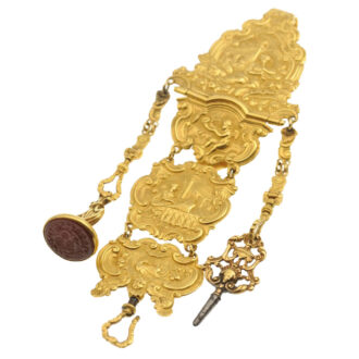 An English gold Repoussé pair cased verge pocket watch Circa 1700