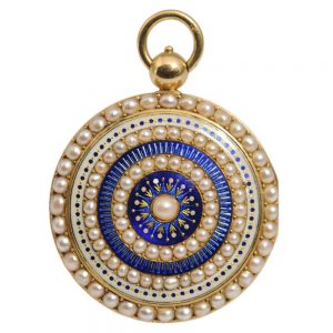 A French pocket watch studded with half pearls, Circa 1800