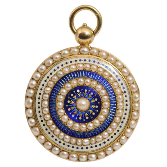 A French pocket watch studded with half pearls, Circa 1800