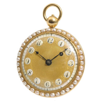 A French pocket watch studded with half pearls, Circa 1800
