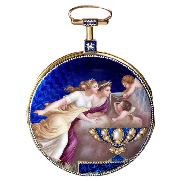 A Swiss pocket watch studded with half pearls Circa 1790
