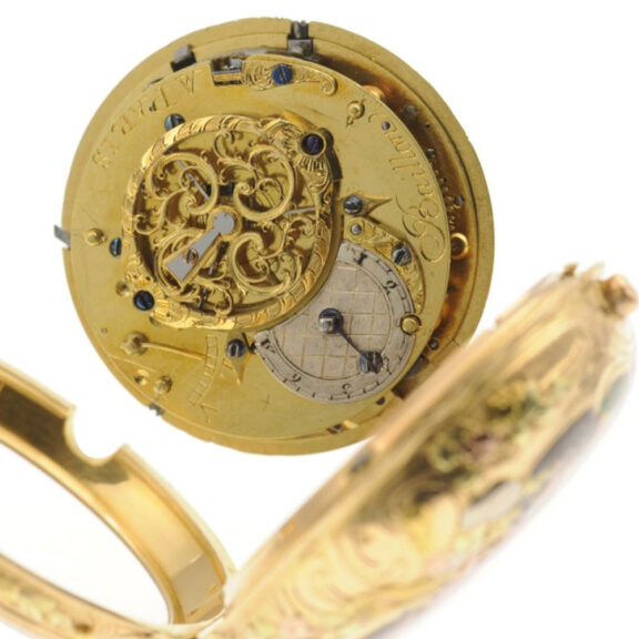 A French gold quarter repeating "à quatre couleurs"Circa 1770 A French gold quarter repeating "à quatre couleurs"Circa 1770