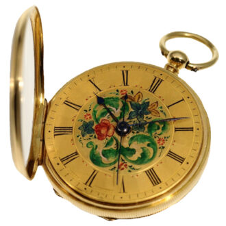 Swiss very fine lady's decorative gold enamel watch Circa 1820 Swiss very fine lady's decorative gold enamel watch Circa 1820