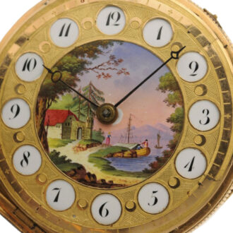 Swiss gold quarter repeating musical cylinder watch Circa 1810