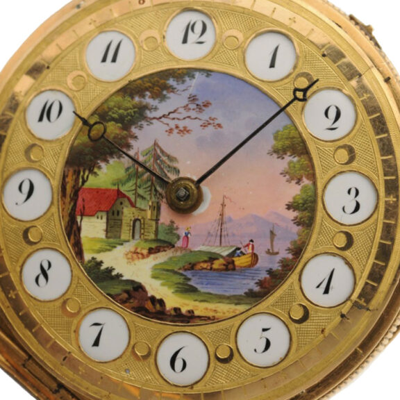 Swiss gold quarter repeating musical cylinder watch Circa 1810 Swiss gold quarter repeating musical cylinder watch Circa 1810