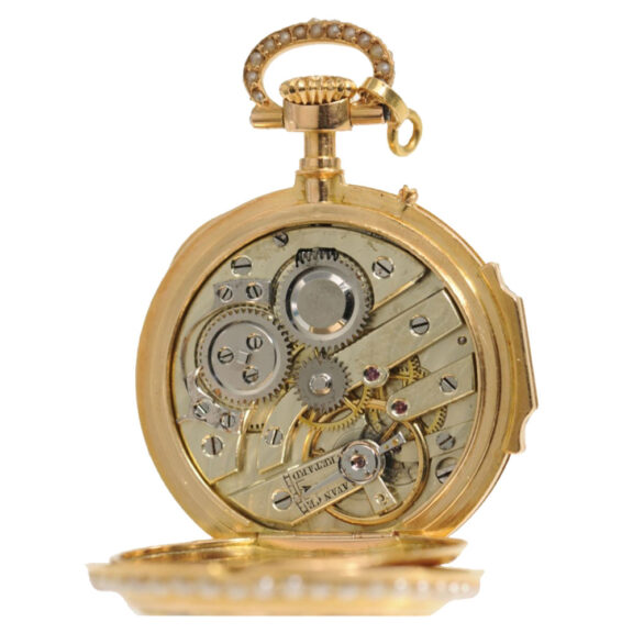 Swiss lady's charming watch, three-colour gold Circa 1880 Swiss lady's charming watch, three-colour gold Circa 1880