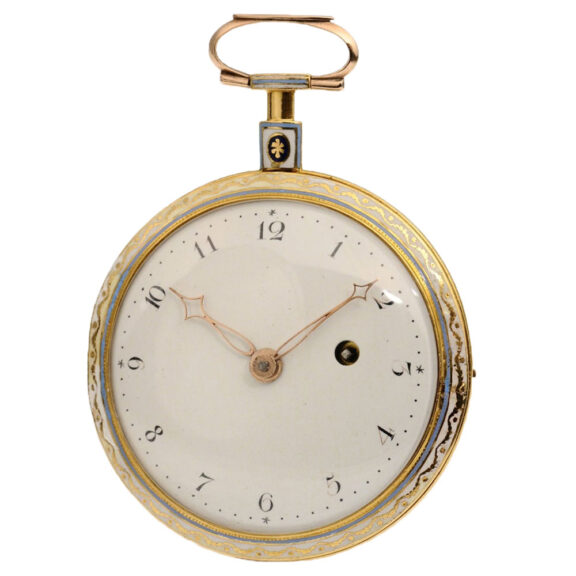 A fine English gold enamel verge pocket watch Circa 1820 A fine English gold enamel verge pocket watch Circa 1820
