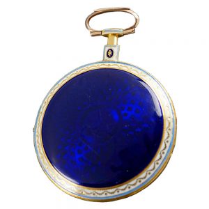 A fine English gold enamel verge pocket watch Circa 1820
