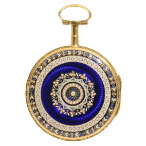 Decorative French 20k gold verge with chatelaine Circa 1790