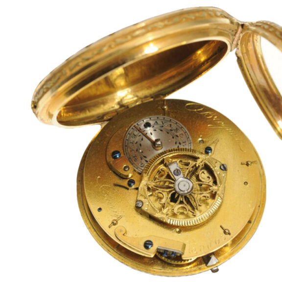 Decorative French 20k gold verge with chatelaine Circa 1790 Decorative French 20k gold verge with chatelaine Circa 1790