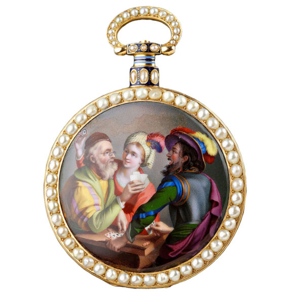 A Swiss important gold watch "A heart plays false"Circa 1820 A Swiss important gold watch "A heart plays false"Circa 1820