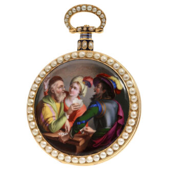 A Swiss important gold watch "A heart plays false"Circa 1820 A Swiss important gold watch "A heart plays false"Circa 1820