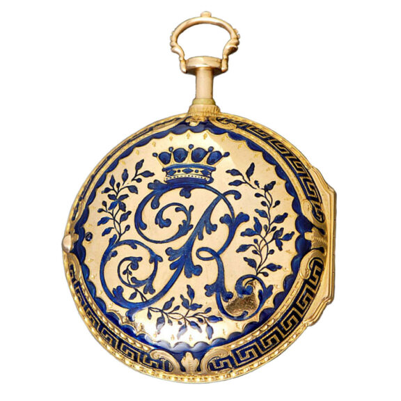 An English gold enamel verge pocket watch Circa 1766